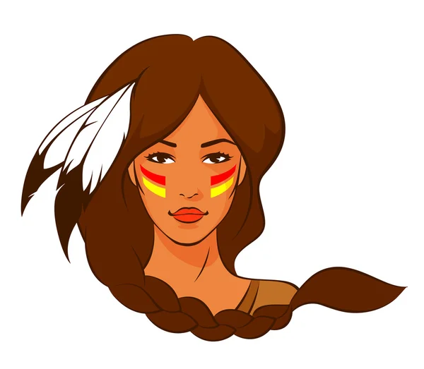 Ilustração de uma bela mulher de Índia nativo americana Ilustração De Bancos De Imagens