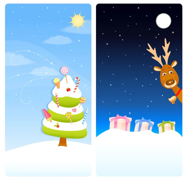 Banners verticales con tema navideño — Vector de stock