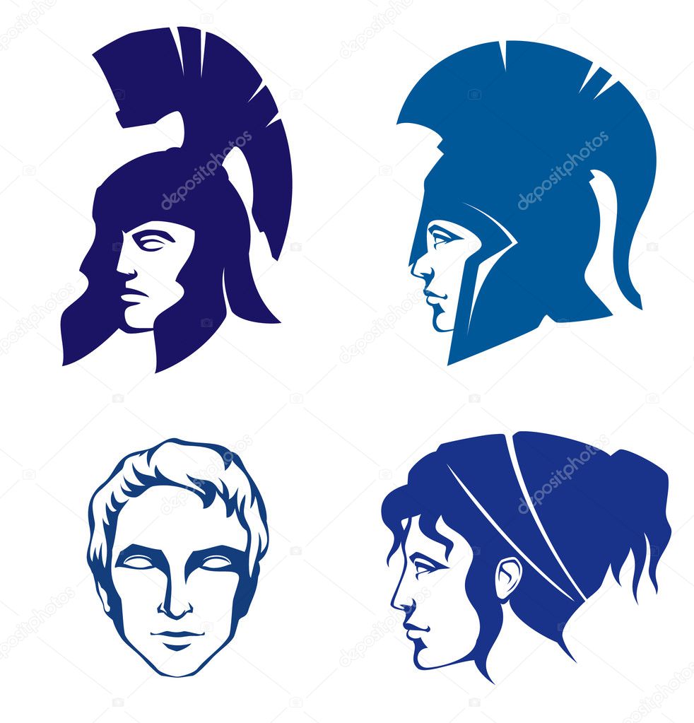 Illustrations of people of Ancient Greece or Rome