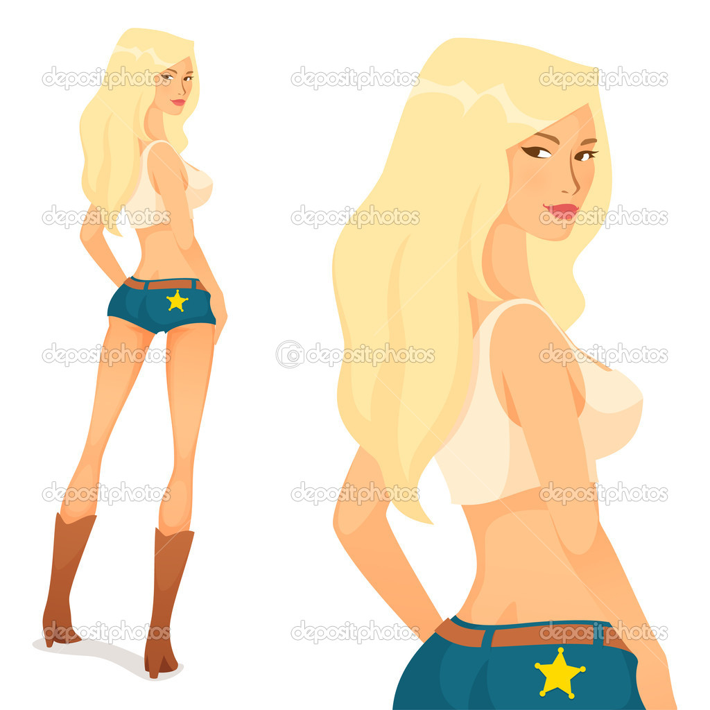 illustration of a sexy cartoon pinup girl