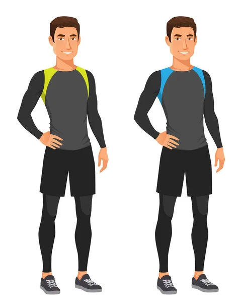 Handsome Young Man Modern Sport Outfit Ready His Workout Healthy — Stock Vector