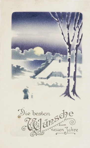 Kartka pocztowa, starożytnych, niemiecki, 1917 — Zdjęcie stockowe