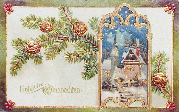Postkaart, oude, Duits, 1909 — Stockfoto