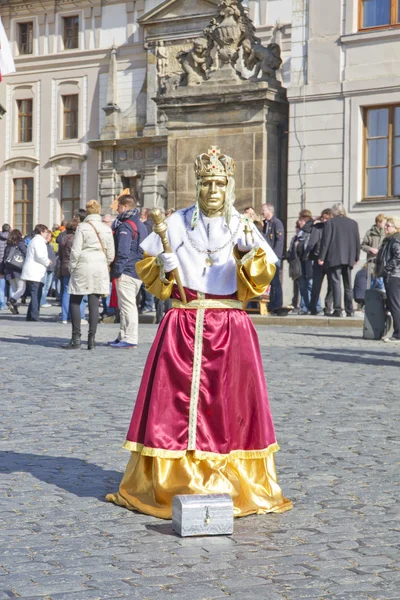 Live statue , Prag — Stock Photo, Image