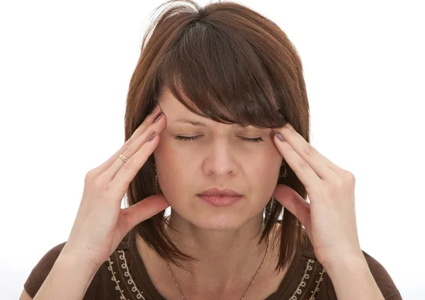 Mujer joven Dolor de cabeza — Foto de Stock