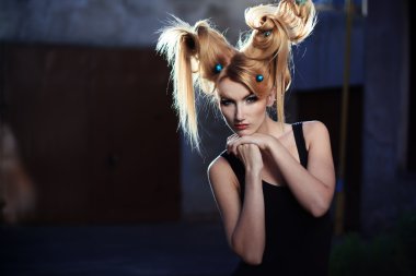 Harika saç modeli ile moda Kızıl saçlı kadınlar portait
