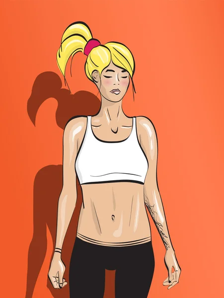 Dessin animé Sport fille — Image vectorielle