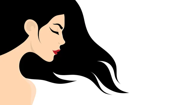 Chica con el pelo largo — Vector de stock