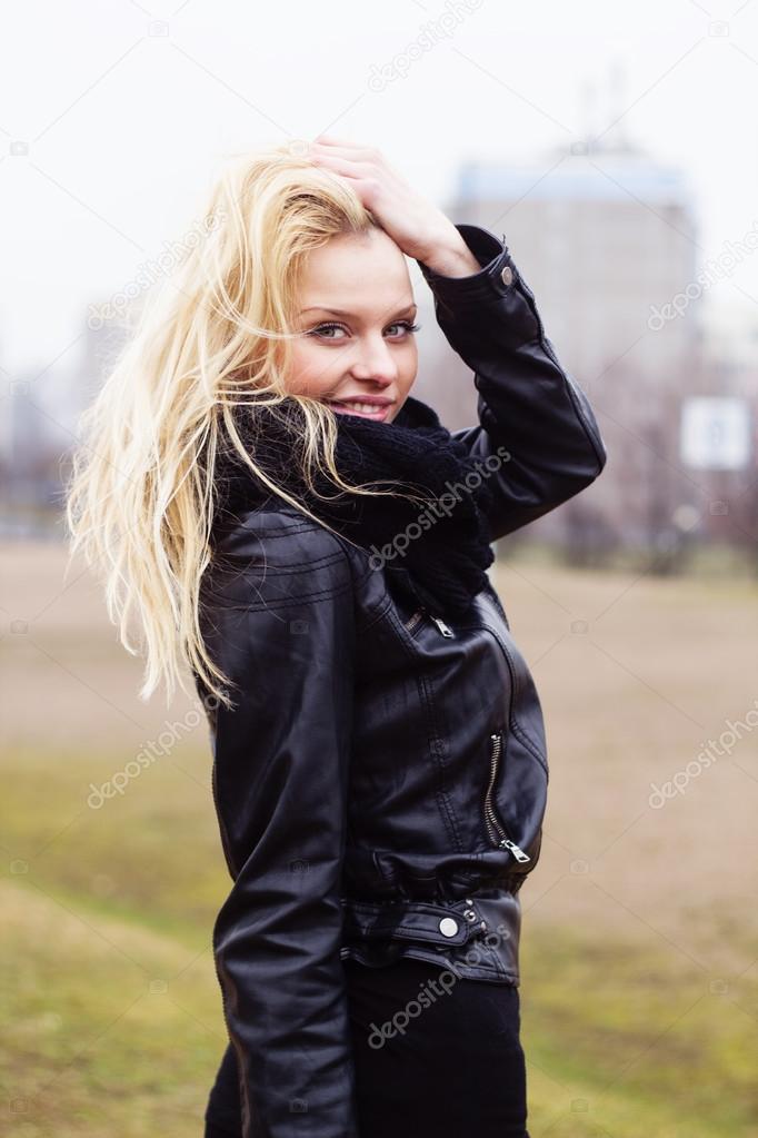 Happy woman portrait outdoor