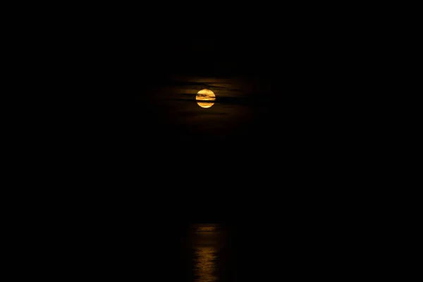 Luna Llena Noche Mar —  Fotos de Stock