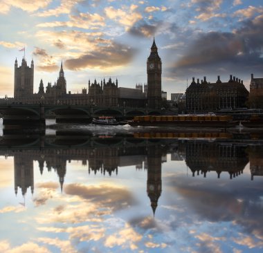 ünlü big Ben'i akşam bridge, Londra, İngiltere
