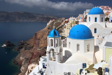 Kiliseler ve Yunanistan Deniz Manzaralı muhteşem santorini