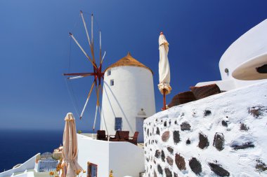 Santorini, Yunanistan yel değirmeni