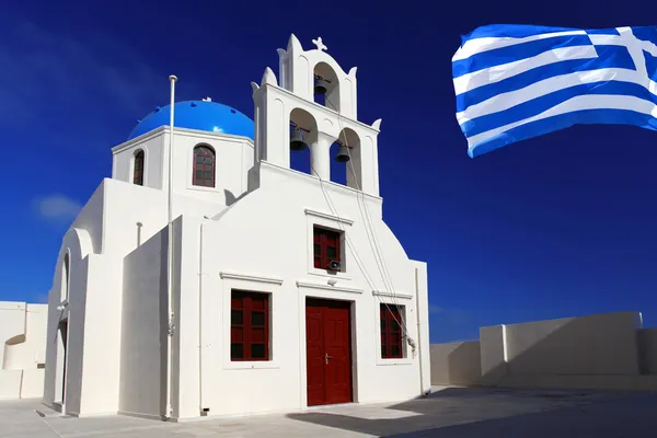 Incroyable île de Santorin avec des églises en Grèce — Photo