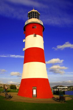 plymouth, devon, İngiltere'de renkli deniz feneri
