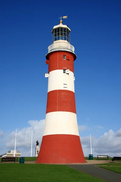 在普利茅斯，德文郡，英格兰的著名灯塔 — 图库照片