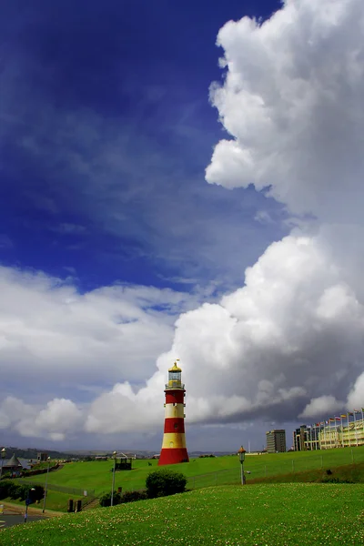 Phare coloré à Plymouth, Devon, Angleterre — Photo