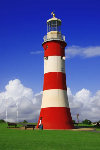 Färgglada fyr i plymouth, devon, england — Stockfoto