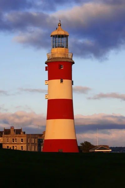 Plymouth, devon, İngiltere'de renkli deniz feneri — Stok fotoğraf
