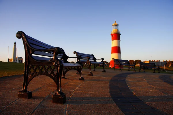 Kända fyren i plymouth, devon, england — Stockfoto