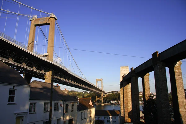Plymouth, devon, İngiltere'de iki köprü — Stok fotoğraf
