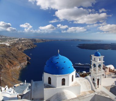Kiliseler ve Yunanistan Deniz Manzaralı muhteşem santorini