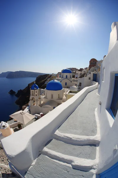 Amazing Santorini with churches and sea view in Greece — Stock Photo, Image