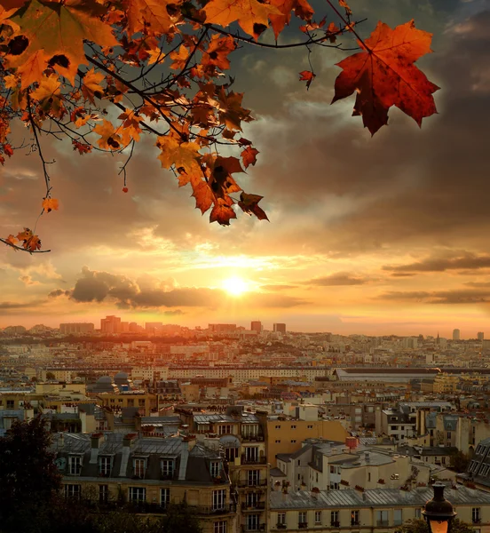 Vista de Paris da Basílica de Sacre Coeur na França — Fotografia de Stock