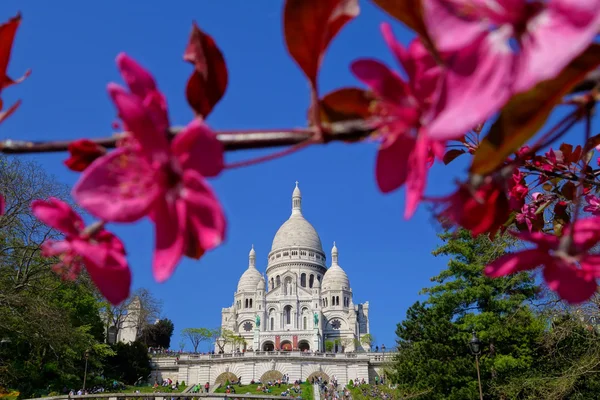 Cathédrale du Sacré-Cœur au printemps à Paris, France — Photo