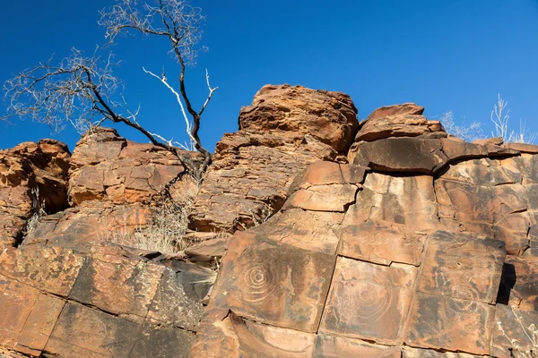 Chambers Gorge aboriginal engraving site. Flinders Ranges. South Australia. — Stock Photo, Image