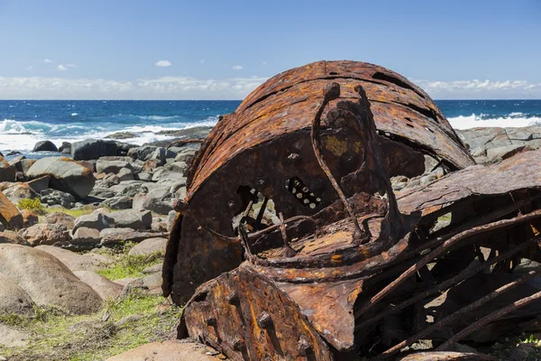 Caldeira enferrujada do naufrágio do SS Monaro. Eurobodalla — Fotografia de Stock