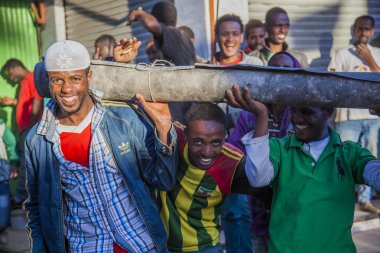 merkato market çalışanları. Addis ababa. Etiyopya.