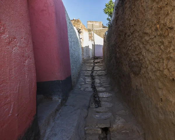 Jugol 在早上的古城条狭窄的小巷。哈勒尔。埃塞俄比亚. — 图库照片