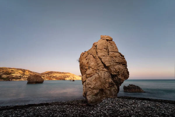 Praia Afrodite Sul Chipre Pós Processada Por Escalonamento Exposição — Fotografia de Stock
