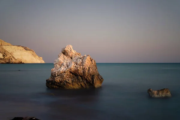 Praia Afrodite Sul Chipre Pós Processada Por Escalonamento Exposição — Fotografia de Stock