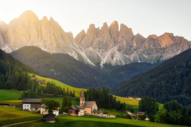 Val Di Funes in the Italian Dolomites during Sunrise, post based using exposure bracketing