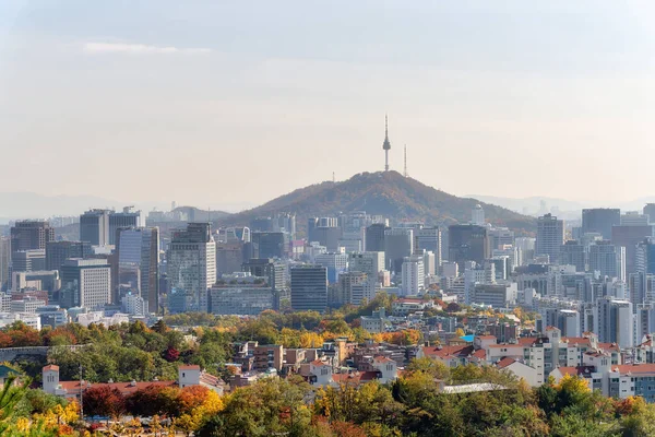 Skyline Von Seoul Südkorea Aufgenommen November 2021 Nachbearbeitet Mit Belichtungsklammern — Stockfoto