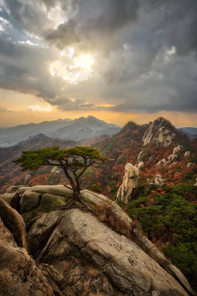 Dobongsan Berg Nördlich Von Seoul Südkorea Aufgenommen November 2021 Nachbearbeitet — Stockfoto