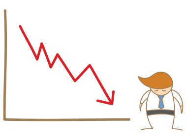 üzgün adam ve açılan grafik