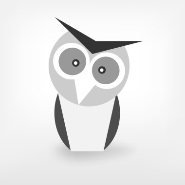 grafik siyah beyaz baykuş