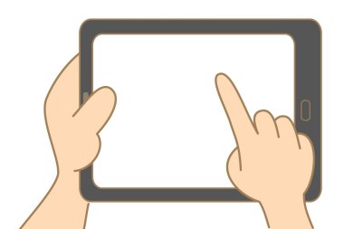 tablet tutan el çizimi