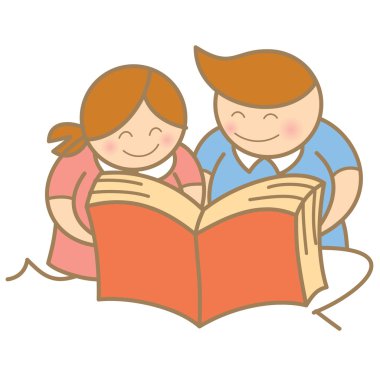 çocuklar açık kitap okuma