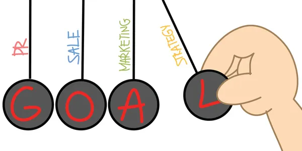 Slinger tekening van factor om doel te bereiken — Stockvector