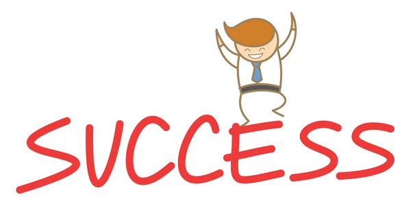 Man gelukkig springen op de top van succes — Stockvector
