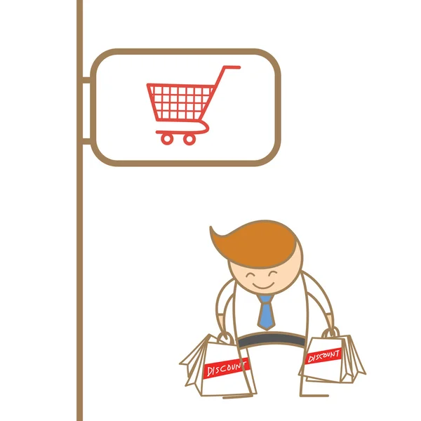 Hombre de negocios disfrutar de compras — Vector de stock