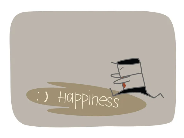 Affärsman jagar skuggan av lycka — Stock vektor