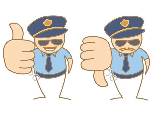 Police man thumbs up — Stock Vector