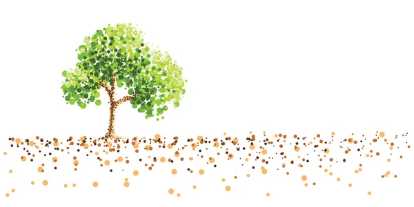 Drzewo i ziemi dot obraz tła — Wektor stockowy