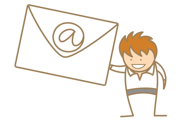 Man getting e-mail — Stockvector