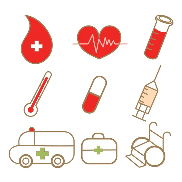 Tekening van medische pictogrammenset — Stockvector